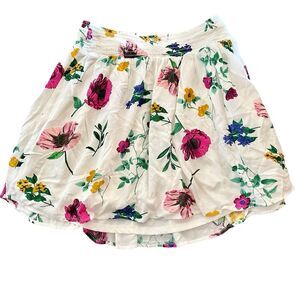 Old Navy Womens Skirt Size Small Mini Smocked Gauze Floral Crinkle Lined Beach